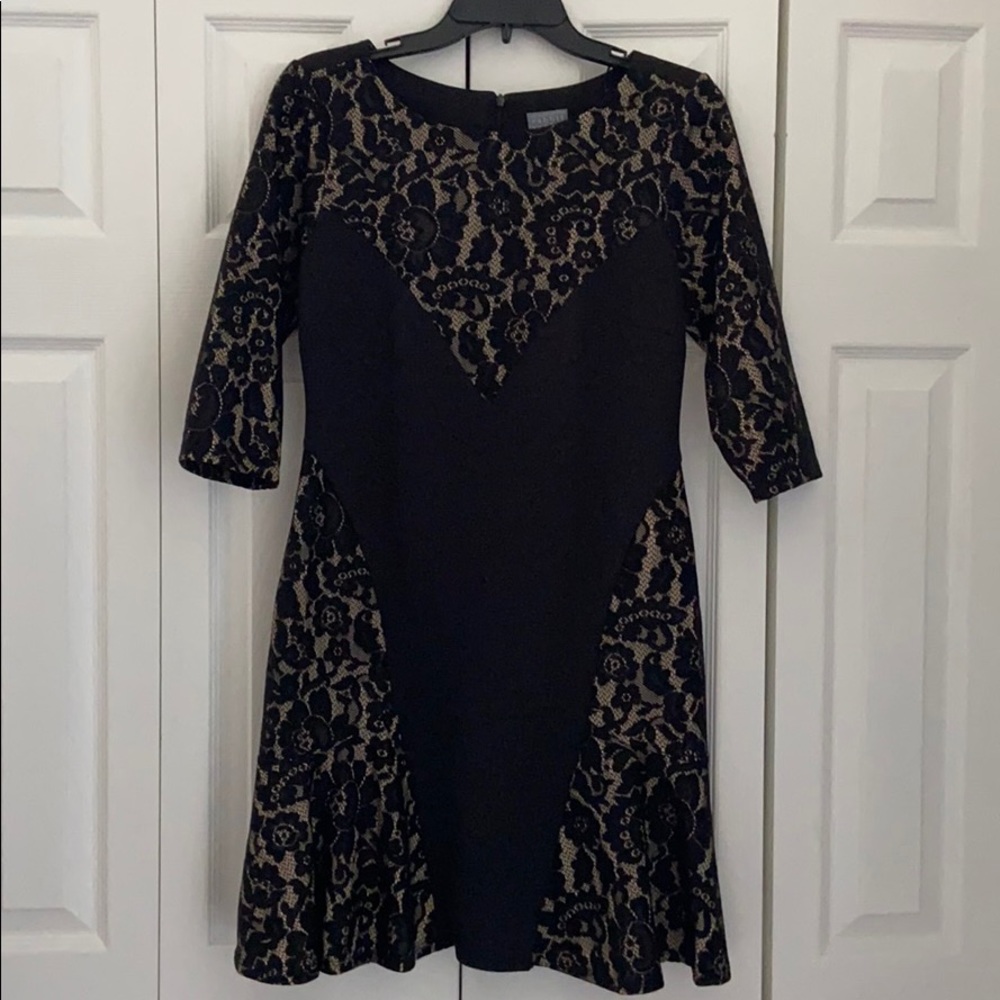 Gorgeous black flared dress with lace